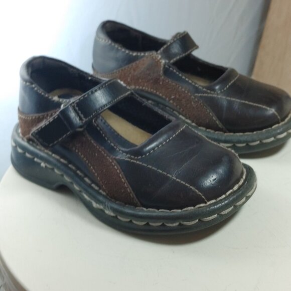 Toddler Girl Sz 5-1/2 Coasters Leather Shoes Brown Hook & Loop Closure - Picture 2 of 4